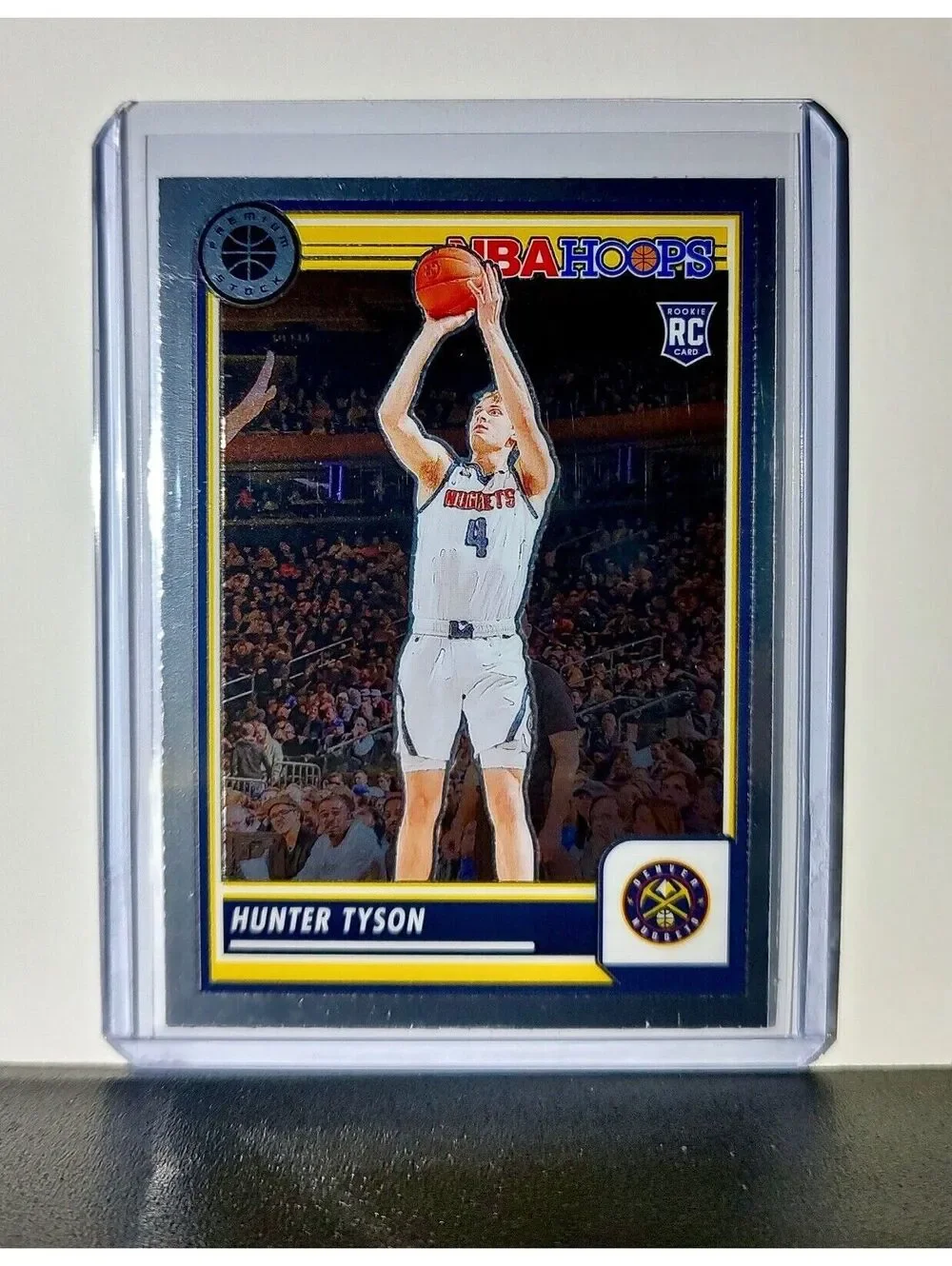 Hunter Tyson 2023-24 Panini Premium Stock NBA Hoops #29 Rookie Card Nuggets